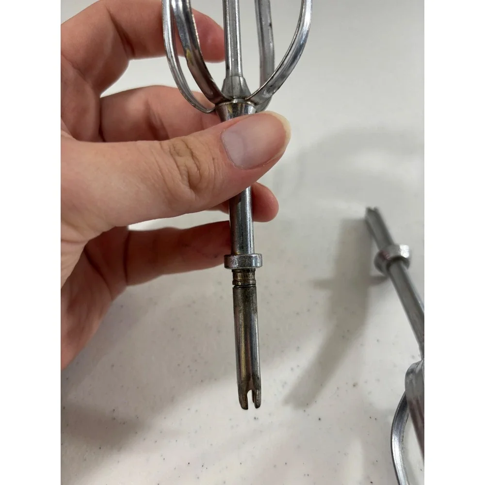 Vintage Sunbeam Mixmaster Beaters Replacement Set of 3 Chrome Mixer Attachments
